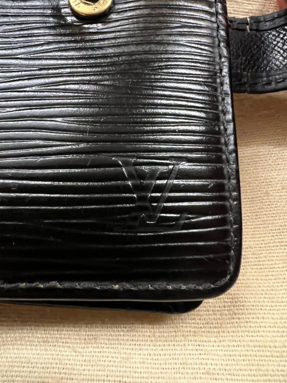 Louis Vuitton Black Epi Leather Snap Wallet